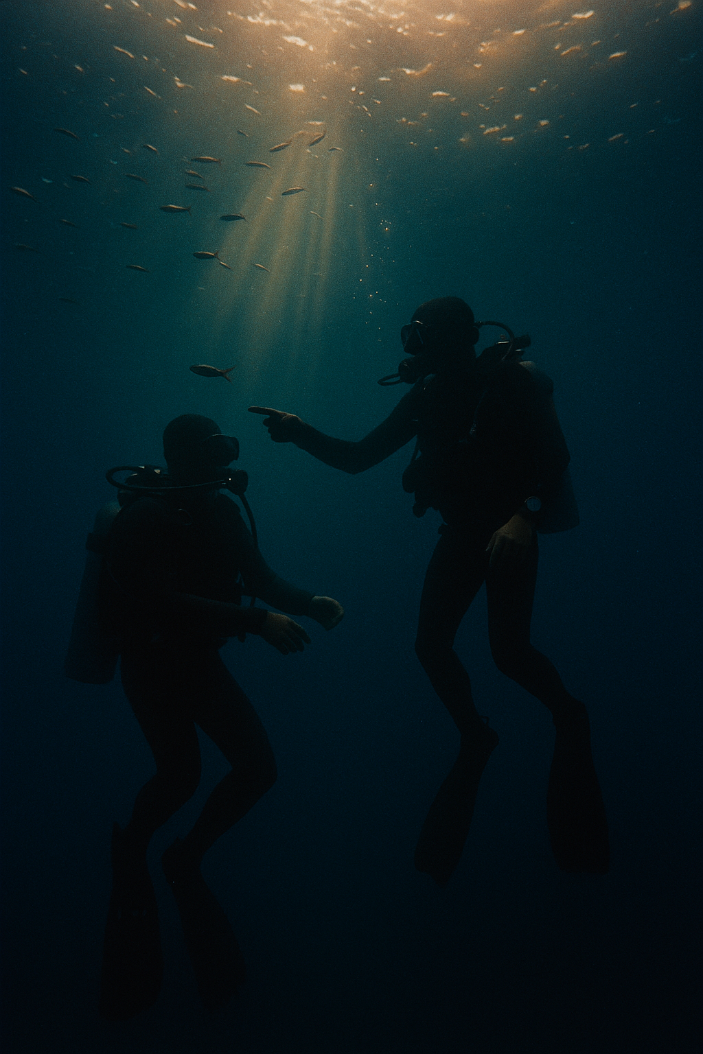 Divers in the ocean — lifestyle scene